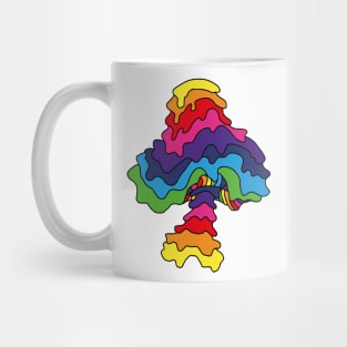 The Perfect Magic Mushroom: Trippy Drippy Rainbow Line Art Mug